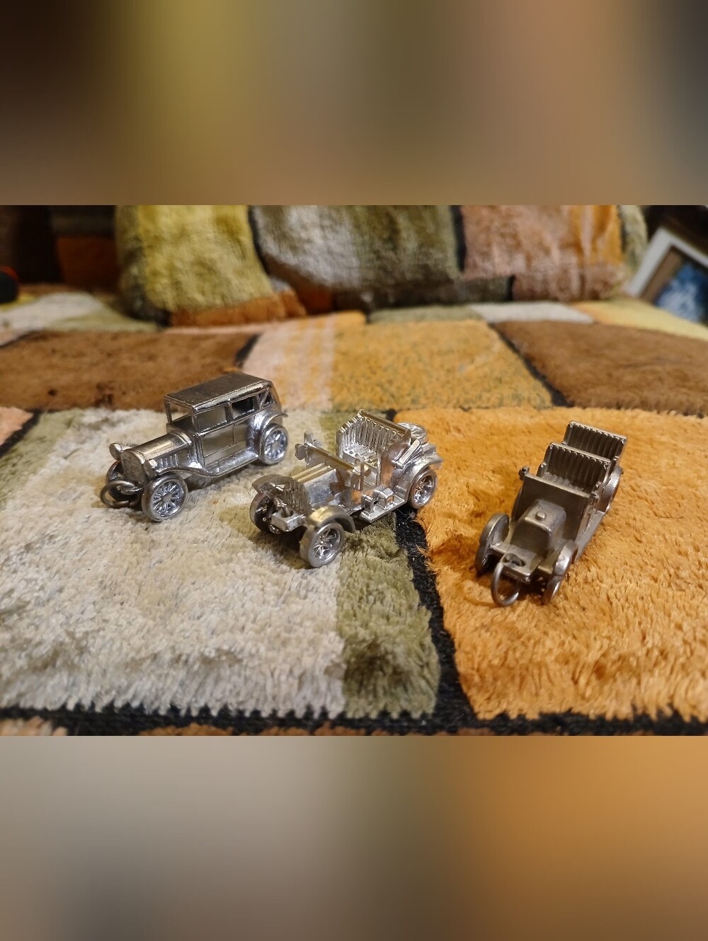 Silver Toy Car Set 3 Metallic Miniature Vehicles C
